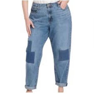Universal Thread Boyfriend Knee Patches Blue Denim Jeans Size 12 NWT